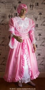 Princess Belle – Sissy Full Length Satin & Lace Dress – Ask About Colour Choices 1