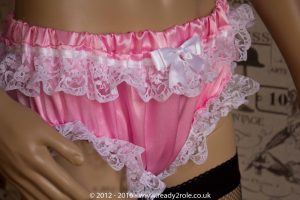 Sissy Frilly Satin Panties with Rear Back Flap 1