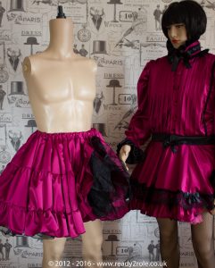 Victoria – Sissy Satin Long Sleeved Dress – Burgundy Version (Ask About Colour Choices) 8