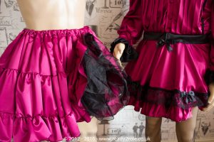 Victoria – Sissy Satin Long Sleeved Dress – Burgundy Version (Ask About Colour Choices) 3