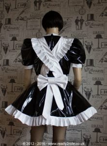 Alice Even More Sissy PVC Maid Dress With Full Apron – Black & White Version – Ask About Colours 3