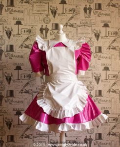Alice Even More Sissy PVC Maid Dress With Full Apron – Pink & White Version 2