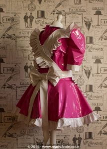 Alice Even More Sissy PVC Maid Dress With Full Apron – Pink & White Version 4