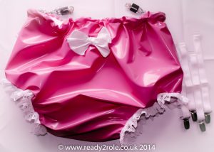 Sissy PVC Panties With Suspender Clips 1