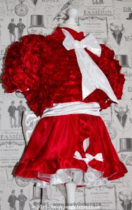 Bow Peek Sissy Satin Ruffle Dress – Red Version 3