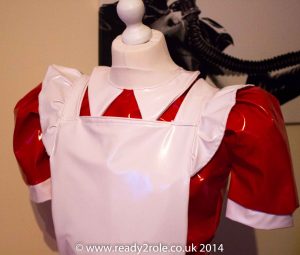 Alice Even More Sissy PVC Maids Dress (Red & White) 2
