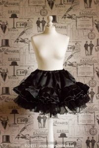 Sissy Frilly Hand Crafted Petticoat (Black) – Above Knee Length 1